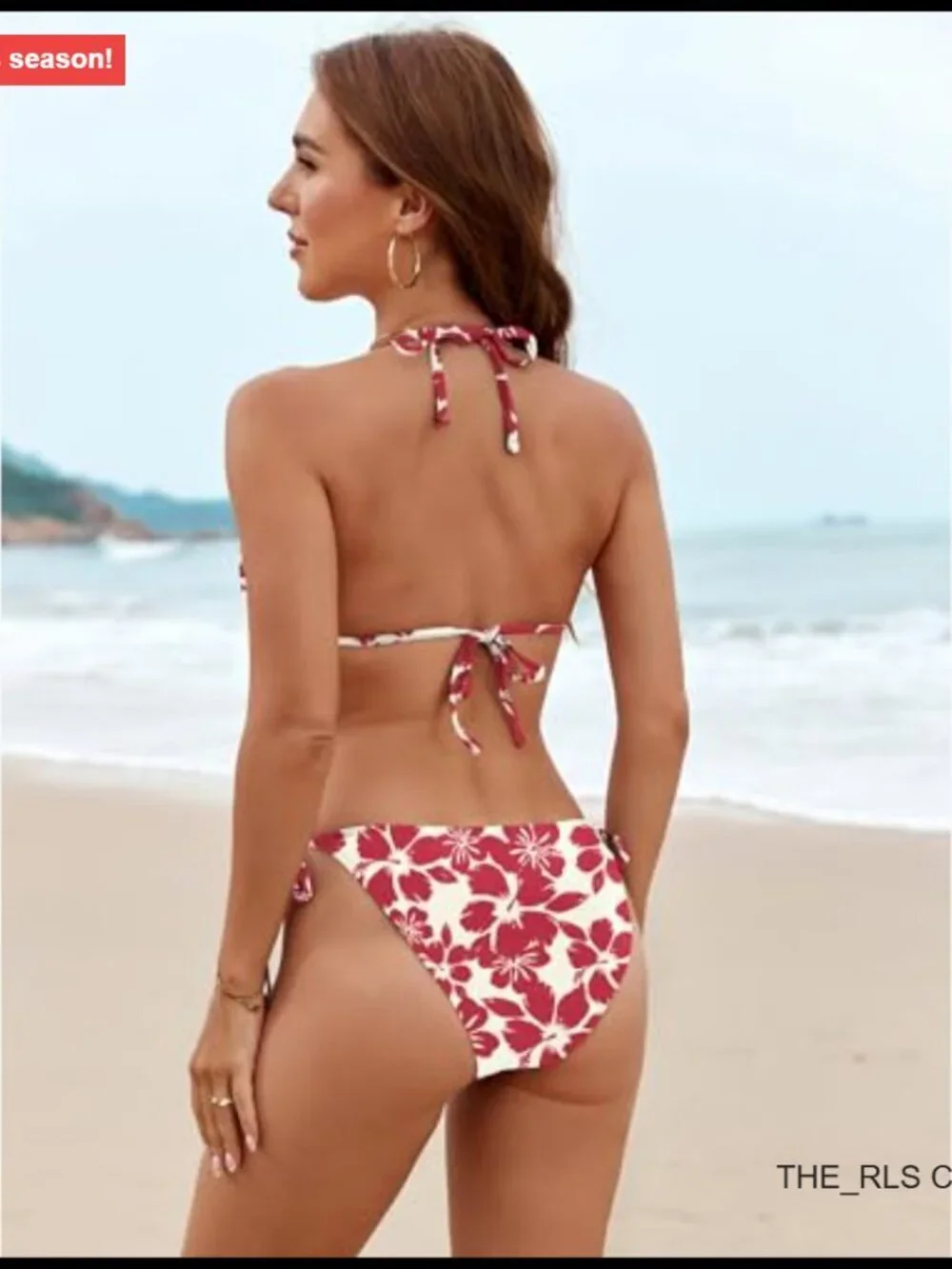 Triangle String Bikini Set with Removable Pads, Halter Top, Cheeky Bottom